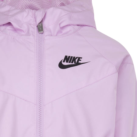 NIKE GIRLS' CHEVRON WINDRUNNER ARCTIC PINK JACKET