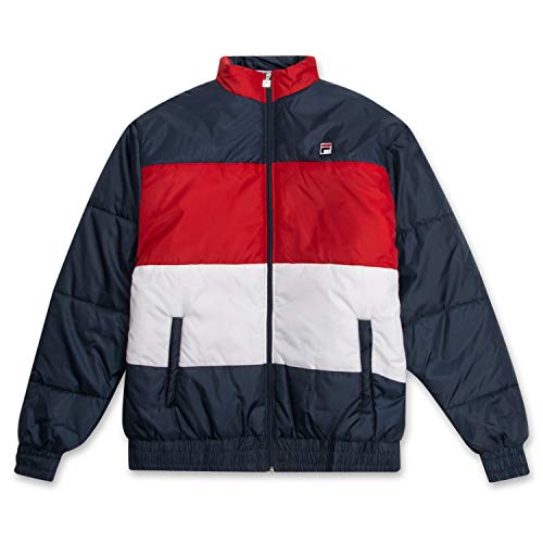 FILA TRI COLOR PUFFER BIG & TALL JACKET NAVY RED