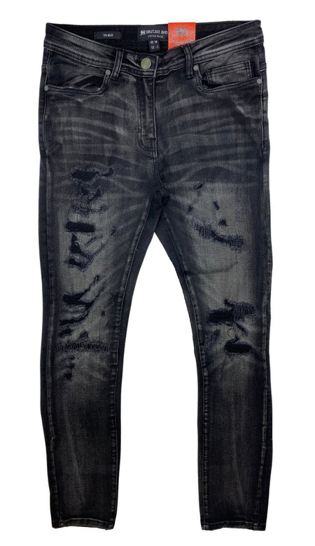 MENS ONE CULTURE DISTRESSED RIPPED JEANS