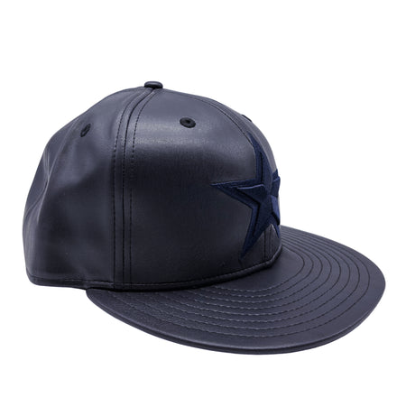 MEN'S 950 DALLAS COWBOYS ALL NAVY LEATHER SNAPBACK HAT