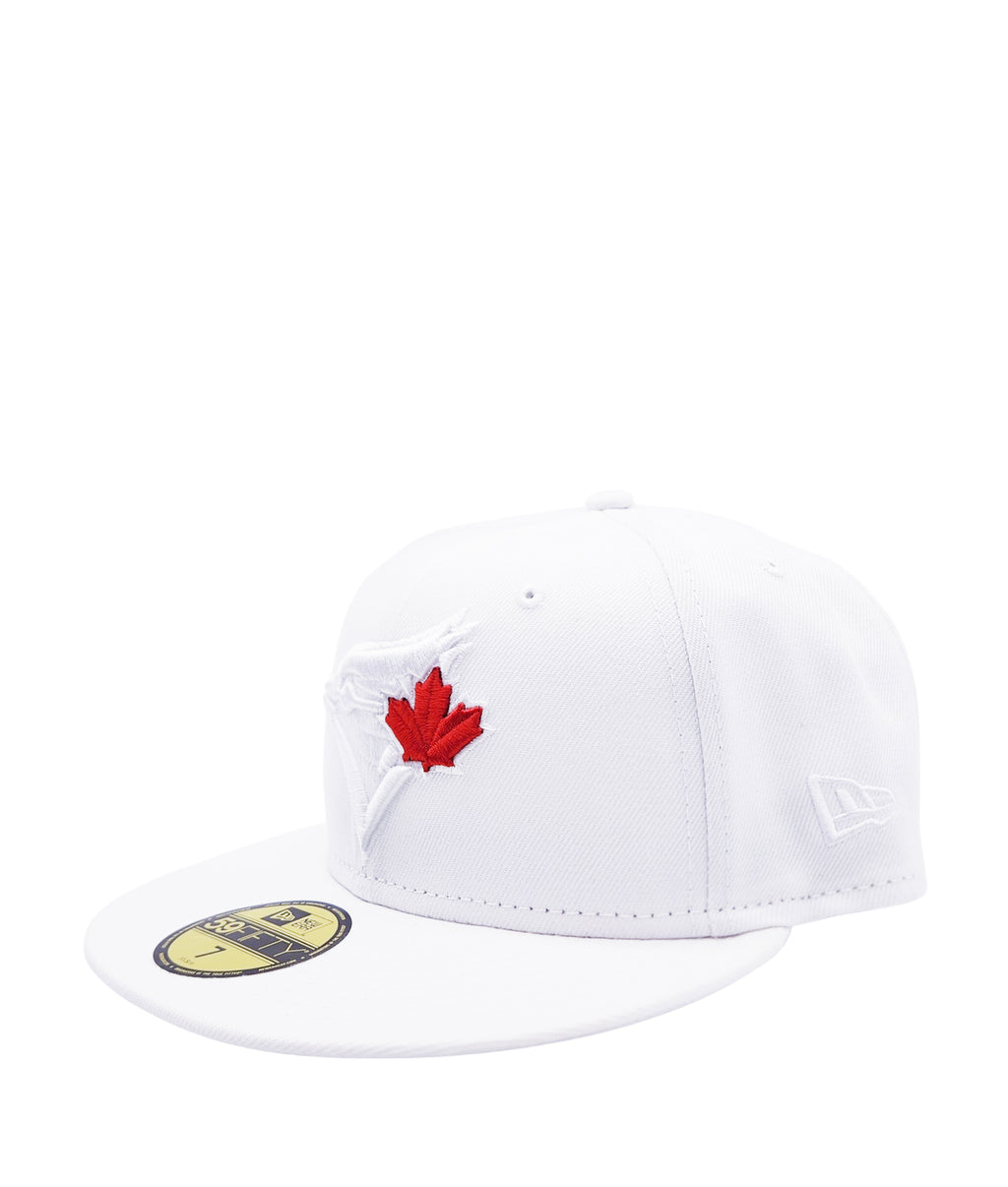 NEW ERA 59FIFTY TORONTO BLUE JAYS WHITE WITH RED LEAF FITTED HAT