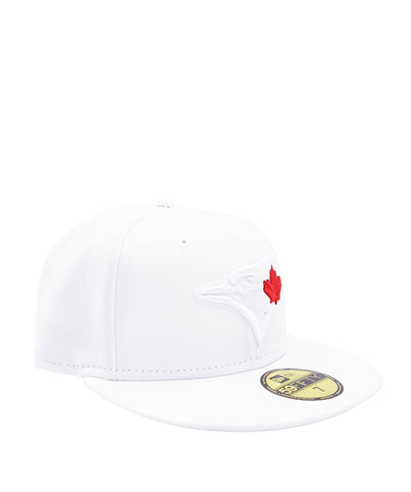 NEW ERA 59FIFTY TORONTO BLUE JAYS WHITE WITH RED LEAF FITTED HAT