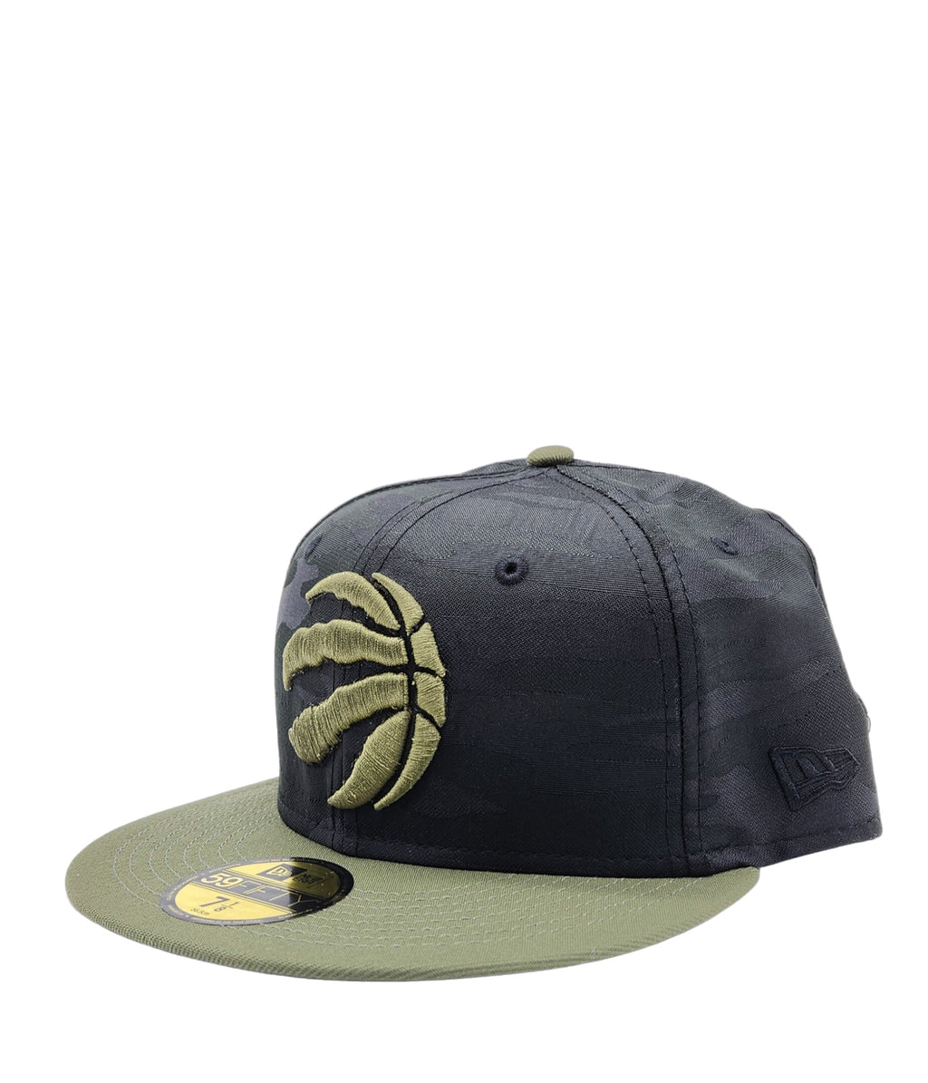 5950 NEW ERA NBA TORONTO RAPTORS BLACK/OLIVE CAMO FITTED HAT