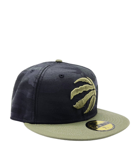 5950 NEW ERA NBA TORONTO RAPTORS BLACK/OLIVE CAMO FITTED HAT