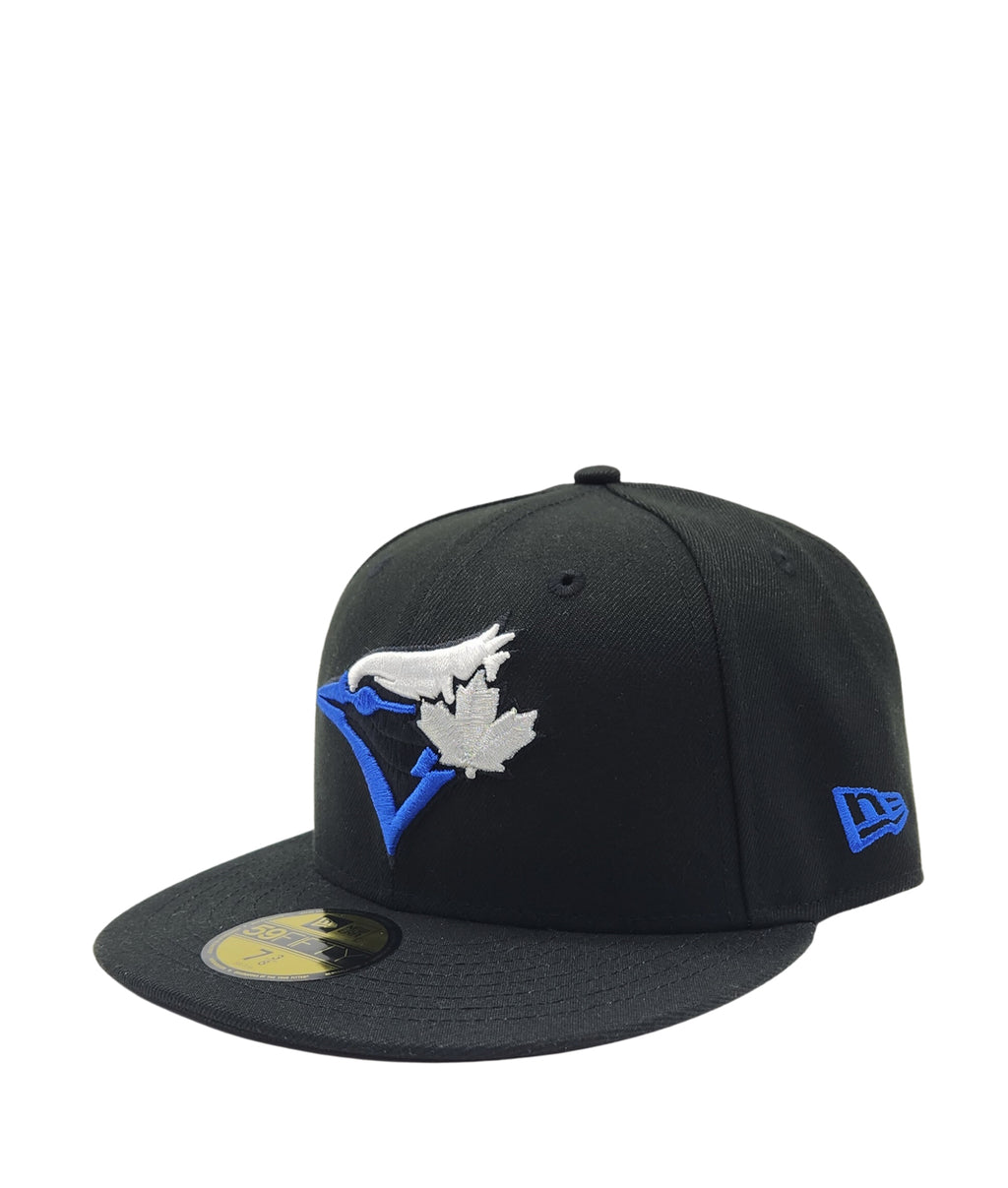 NEW ERA 59FIFTY TORONTO BLUE JAYS BLACK WITH BLUE LOGO FITTED HAT