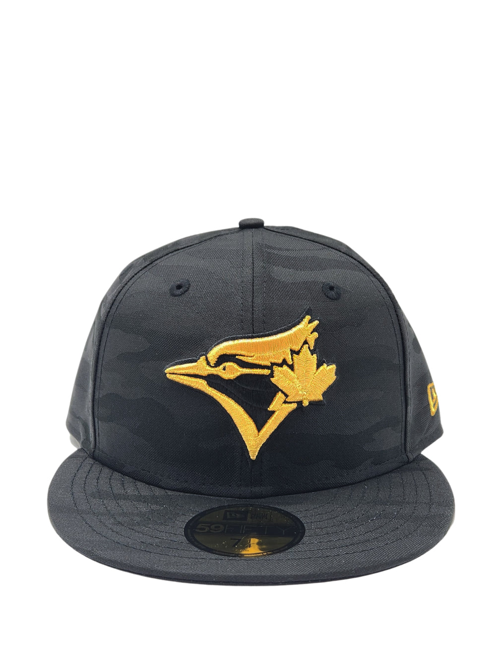 NEW ERA 59FIFTY TORONTO BLUE JAYS BLACK CAMO WITH GOLD LOGO FITTED HAT