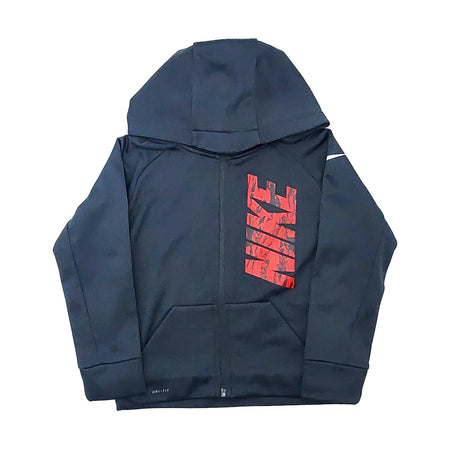 NIKE KIDS ZIPPER HOODIE (CHARCOAL & BLUE) CHARCOAL