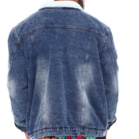 AKADEMIKS FUR DENIM JACKET