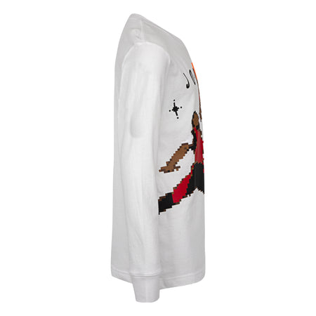 JORDAN BOYS' DIGI LONG SLEEVE SLAM TEE (WHITE)