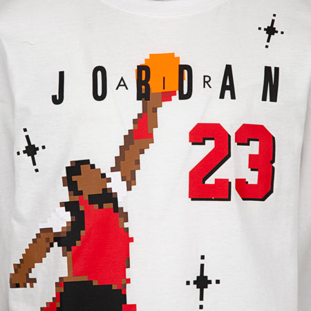 JORDAN BOYS' DIGI LONG SLEEVE SLAM TEE (WHITE)