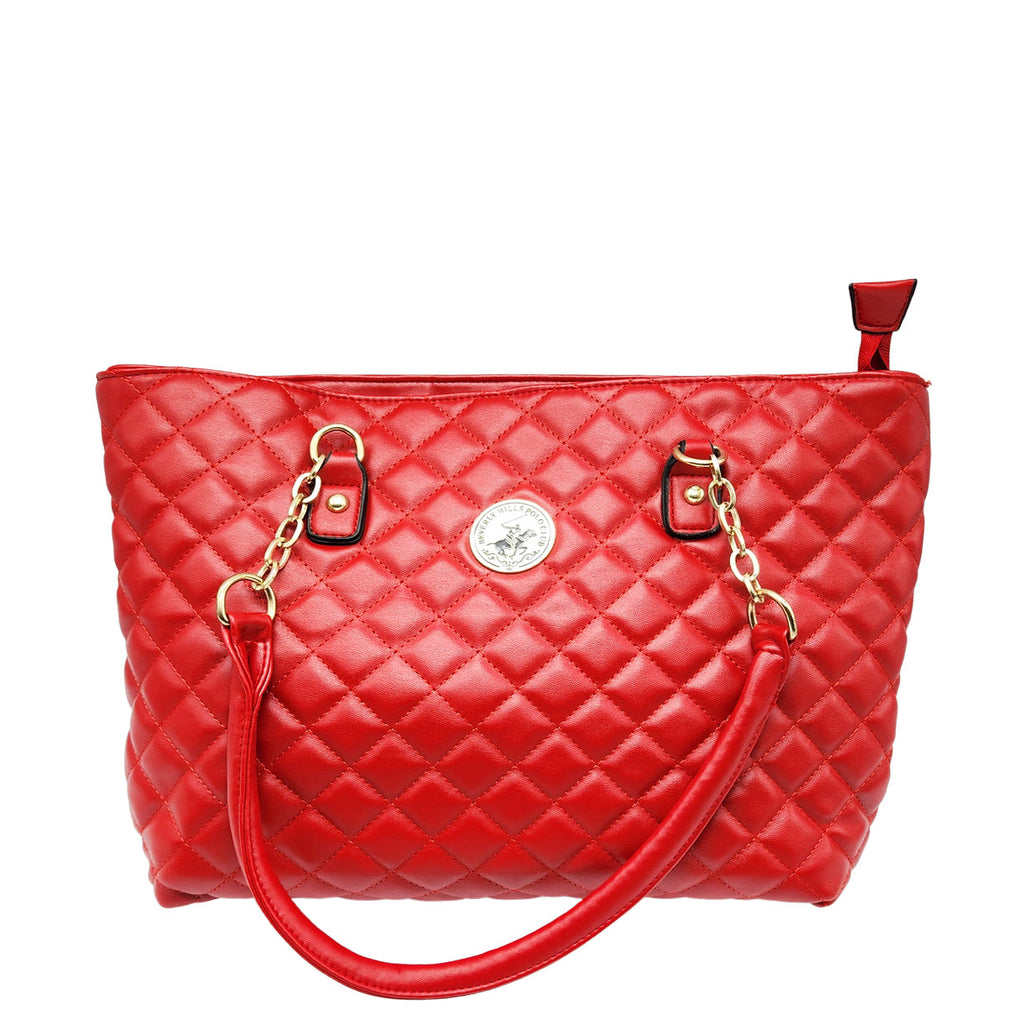 BEVERLY HILLS WOMEN'S RED FANCY HAND BAG