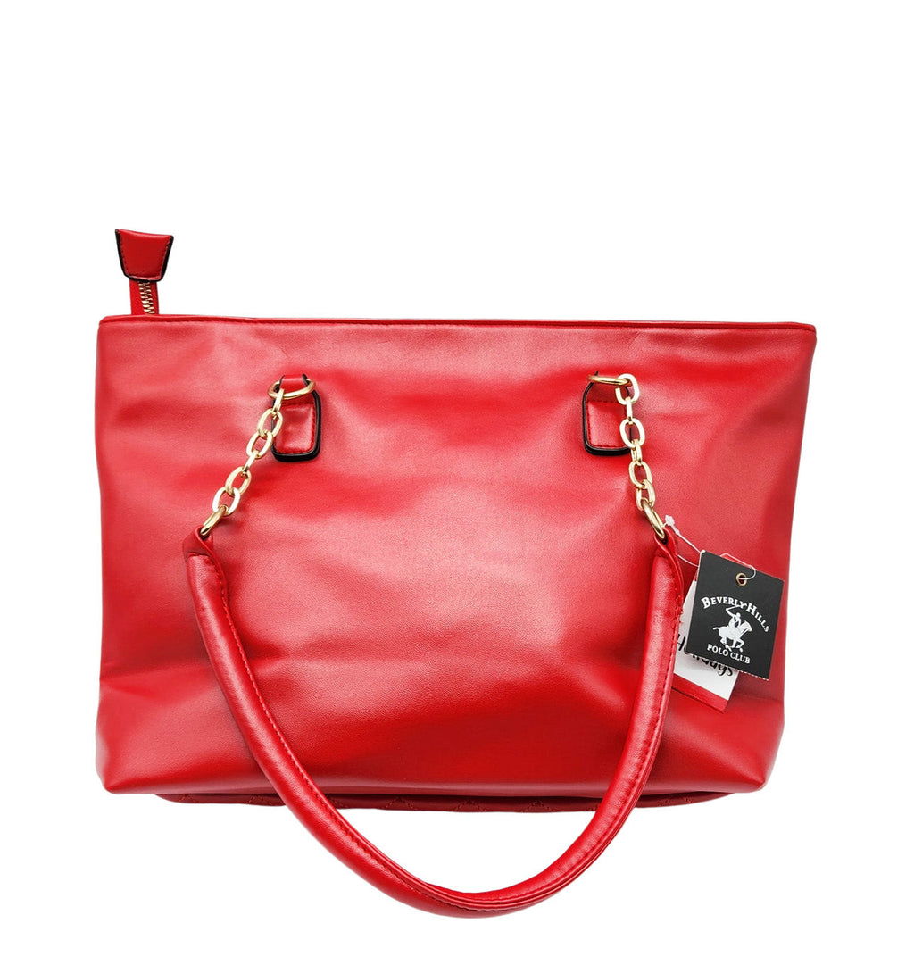 BEVERLY HILLS WOMEN'S RED FANCY HAND BAG