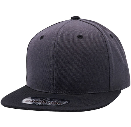 PIT BULL CAMBRIDGE WOOL BLENDED PLAIN SNAPBACK HAT (CHARCOAL/BLACK)