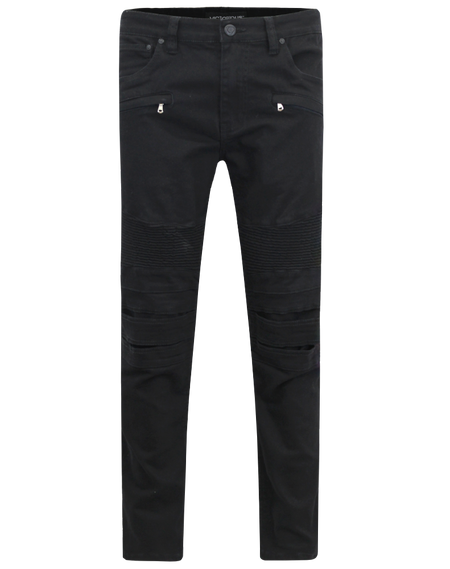 VICTORIOUS MOTO BIKER JEANS (BLACK)