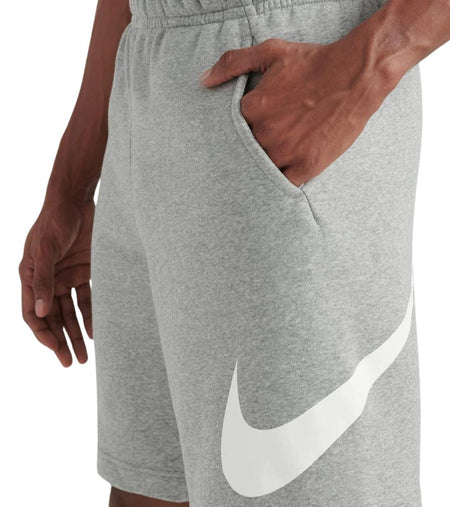 NIKE STANDARD FIT FLEECE SHORTS (HEATHER GREY)