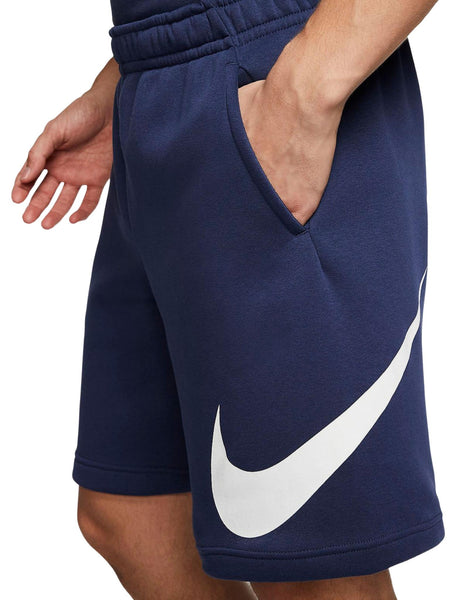 NIKE STANDARD FIT FLEECE SHORTS (NAVY)