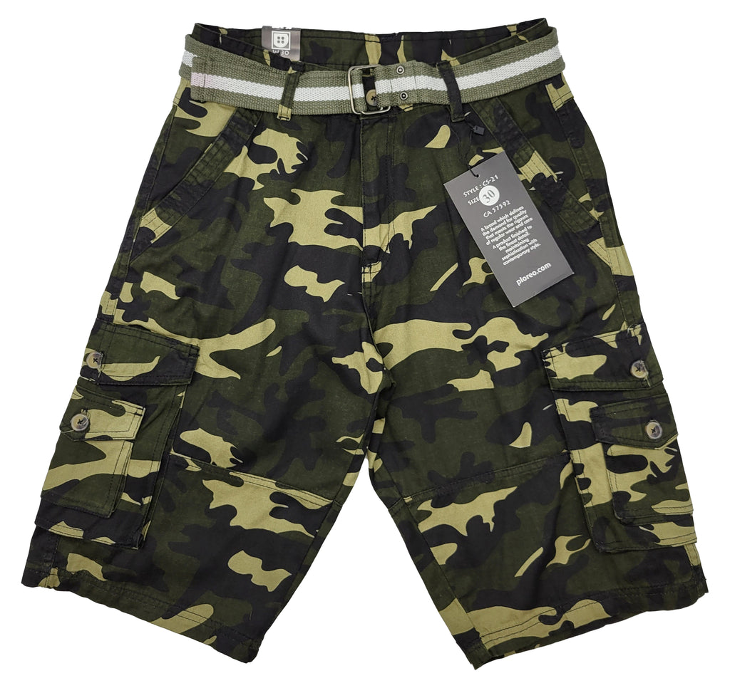 PLOREO CARGO BELTED SHORTS (CAMO)