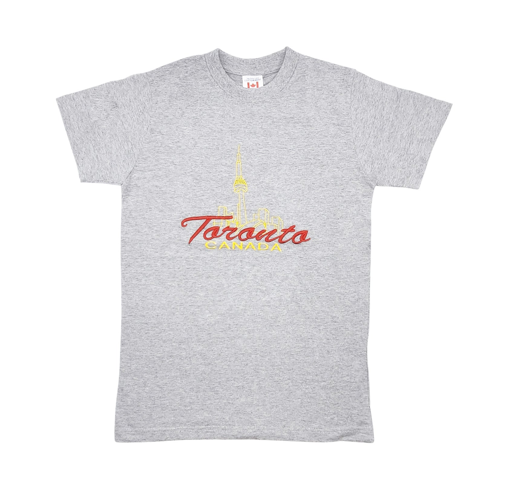 TORONTO CANADA EMBROIDERED LOGO PRINT T-SHIRT (GREY)