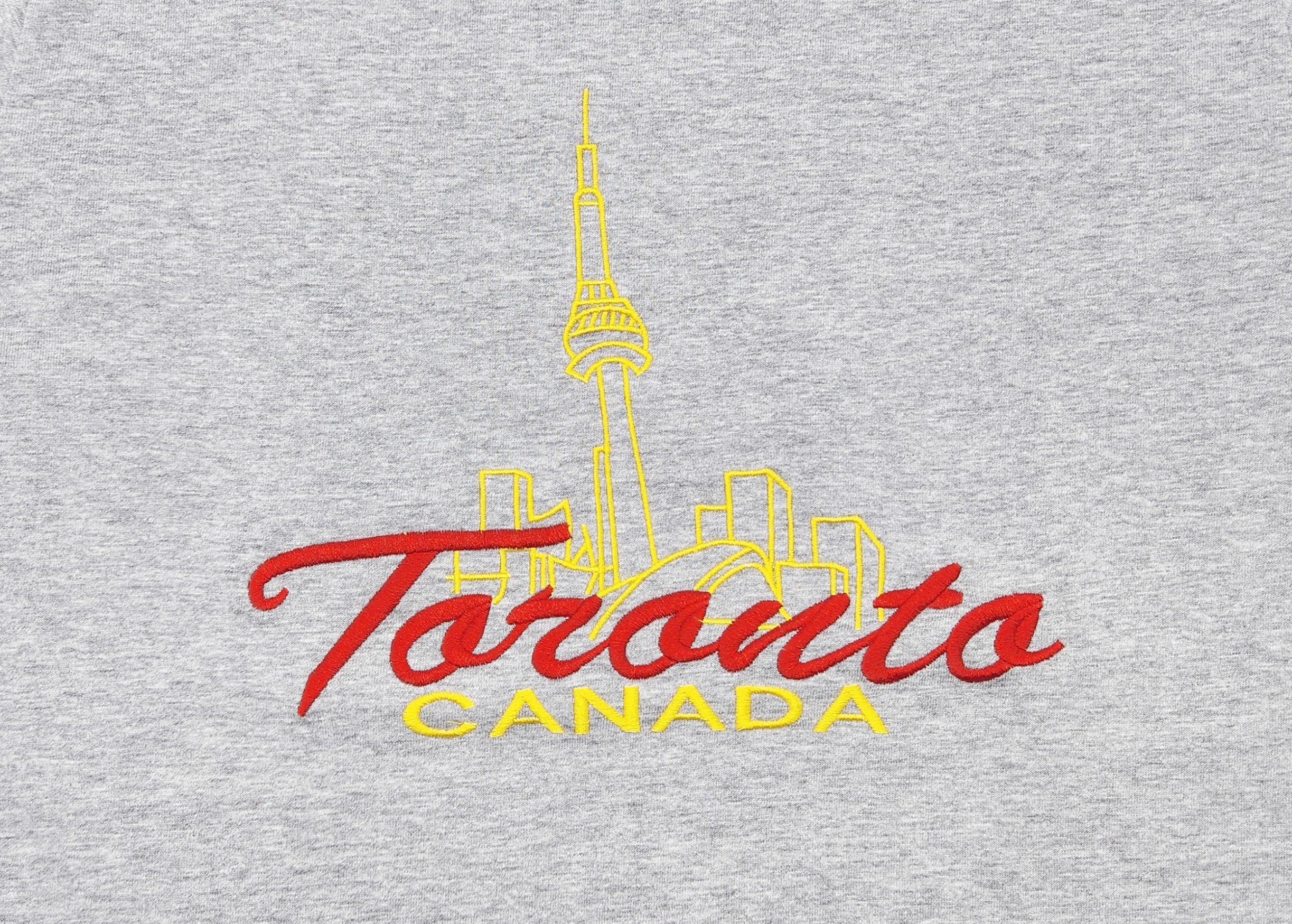TORONTO CANADA EMBROIDERED LOGO PRINT T-SHIRT (GREY)