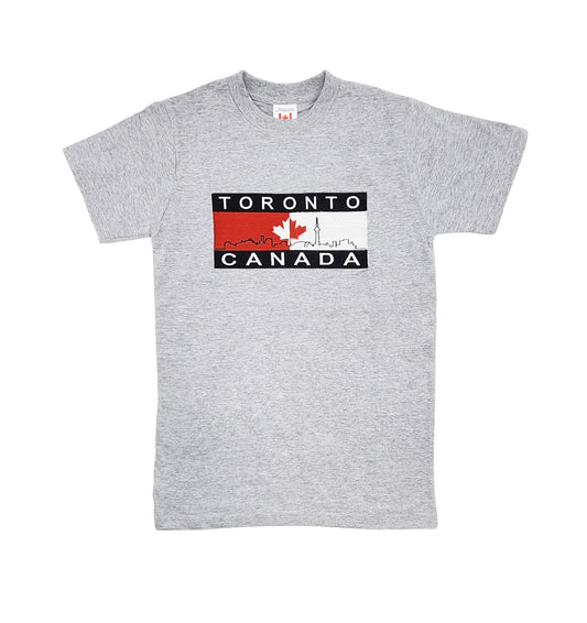 TORONTO CANADA EMBROIDERED LOGO PRINT T-SHIRT (GREY)