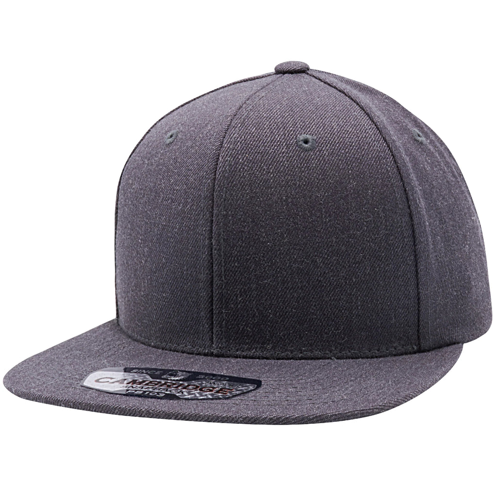 PIT BULL CAMBRIDGE WOOL BLENDED PLAIN SNAPBACK HAT (CHARCOAL)