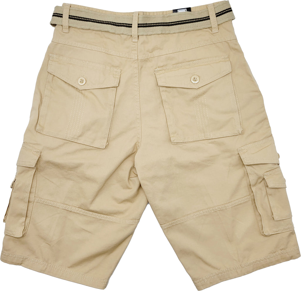 PLOREO CARGO BELTED SHORTS (LT KHAKI)