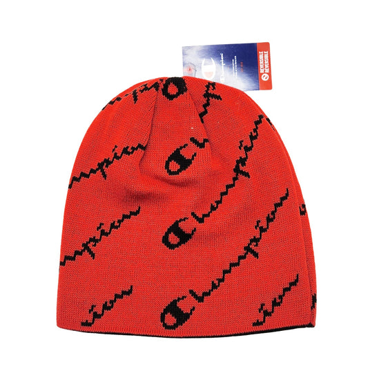CHAMPION REVERSIBLE RED & BLACK BEANIE