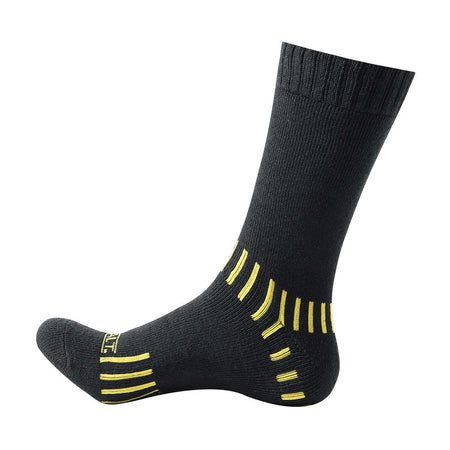 6 PAIRS MENS DEWALT LONG WORK SOCKS (BLACK)