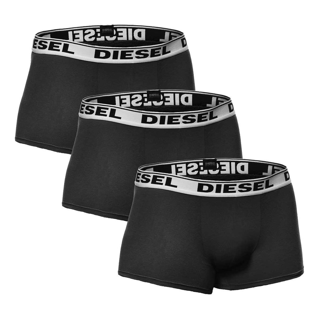 DIESEL 3 PACK BLACK MEN'S BOXER TRUNK