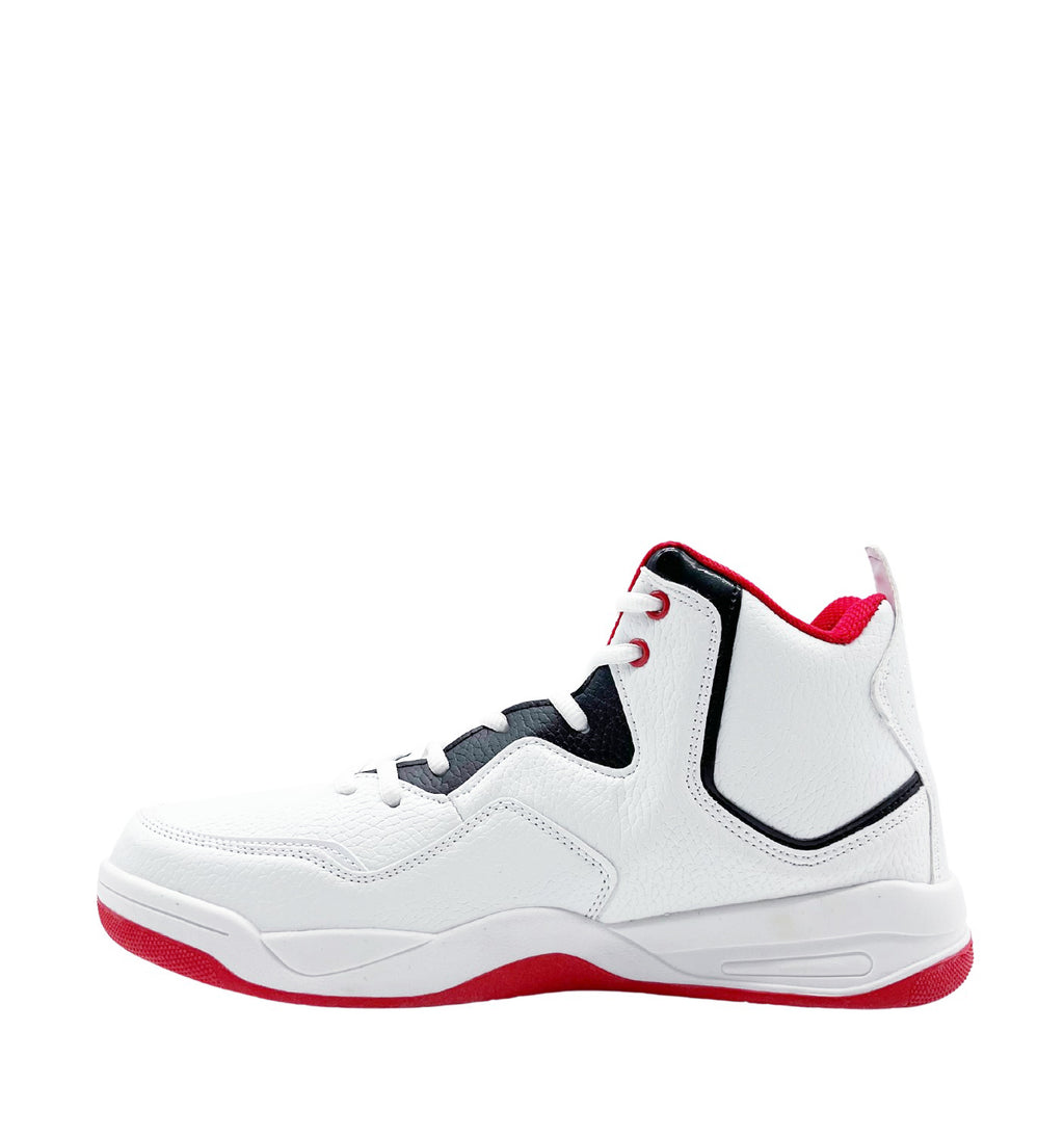 MEN'S D SIGN LOGO HIGH TOP WHITE/ RED / BLACK SHOES