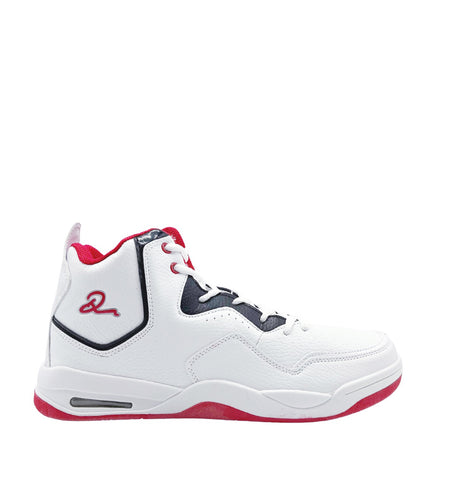 MEN'S D SIGN LOGO HIGH TOP WHITE/ RED / BLACK SHOES