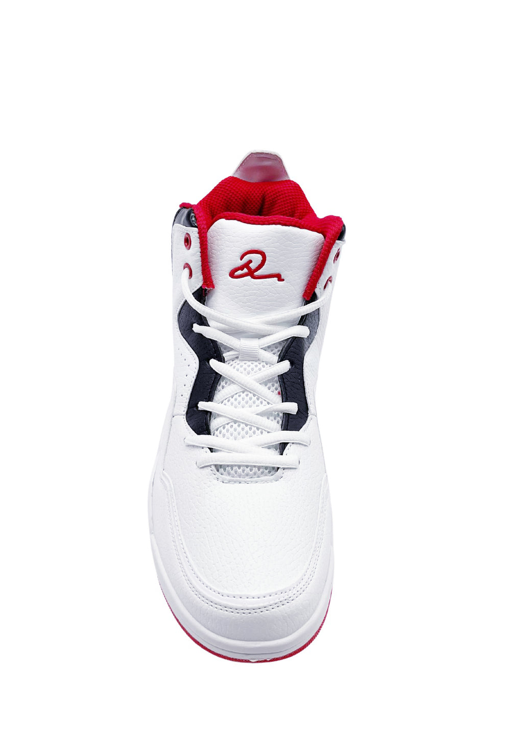 MEN'S D SIGN LOGO HIGH TOP WHITE/ RED / BLACK SHOES