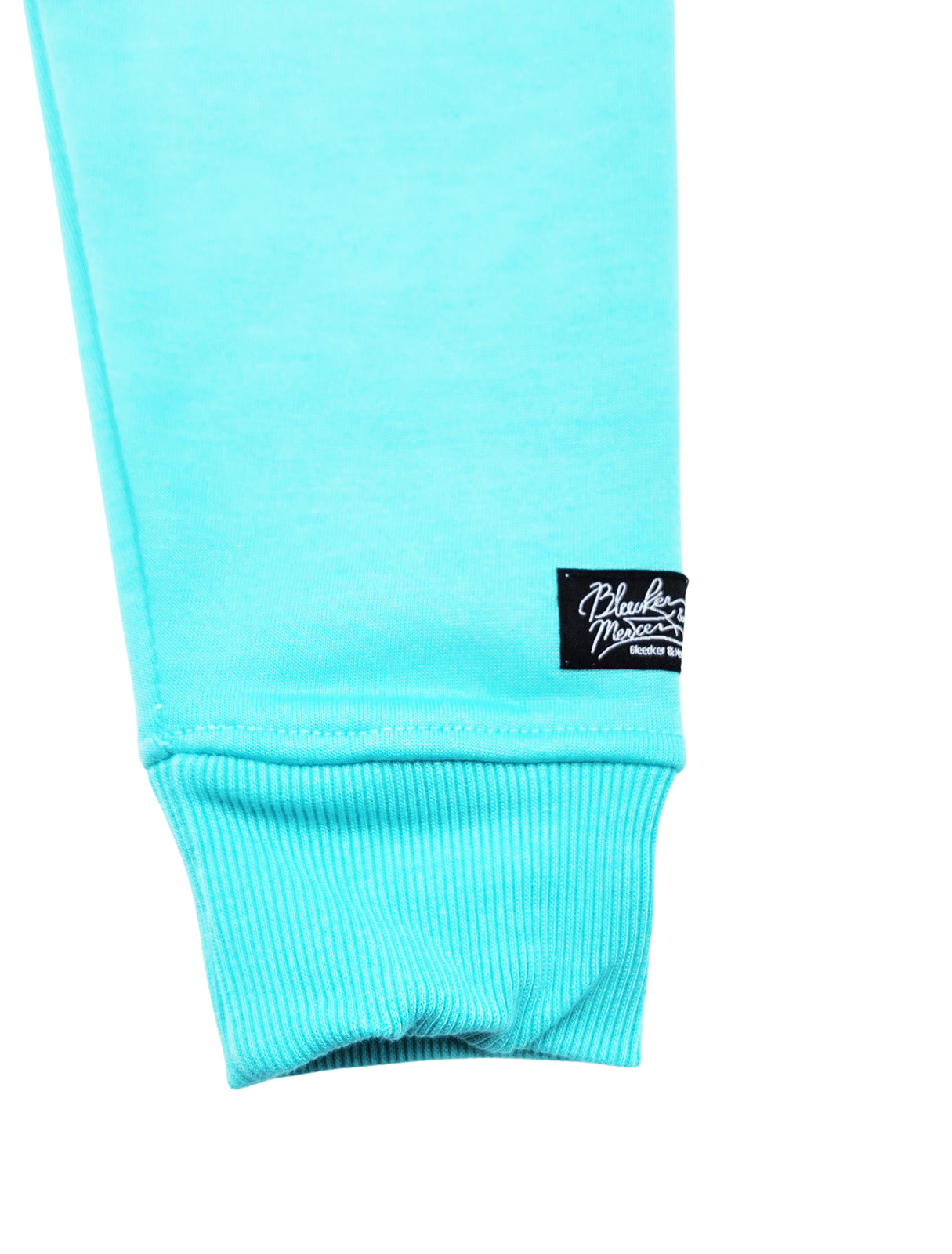 BLEECKER & MERCER MEN'S BEAR GRAPHIC FLEECE HOODIE (BRIGHT AQUA)