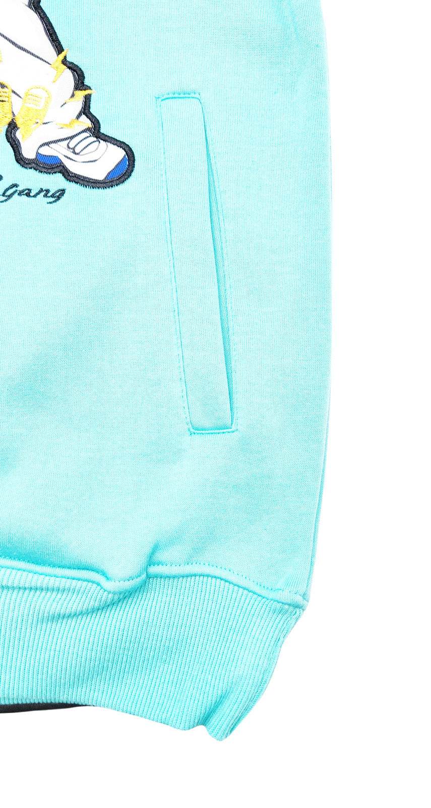 BLEECKER & MERCER MEN'S BEAR FLEECE HOODIE (BRIGHT AQUA)