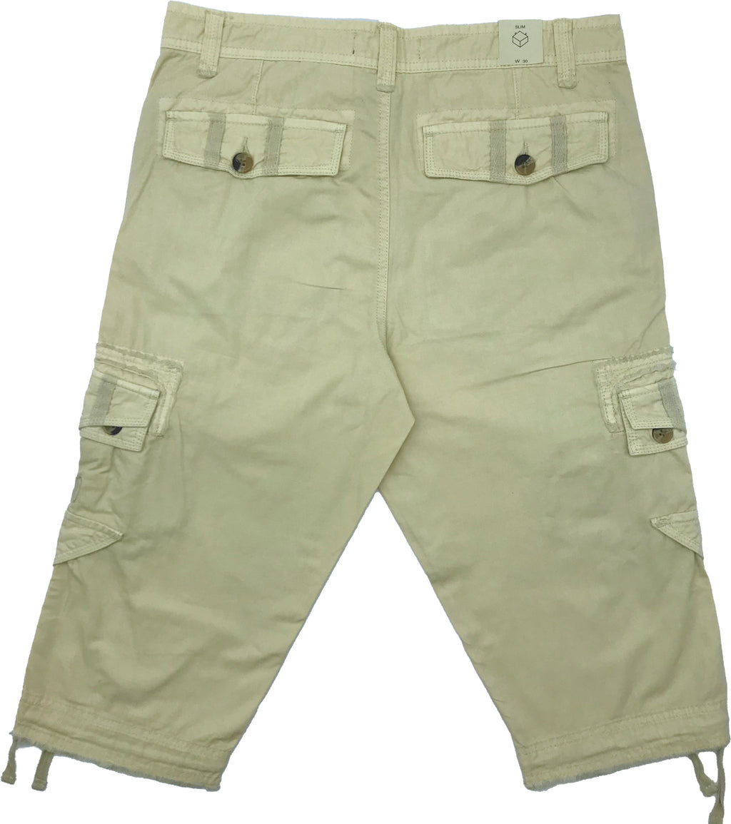 FASHION ORIGINAL CARGO THREE QUARTER STRINGS SHORT (LIGHT KHAKI)