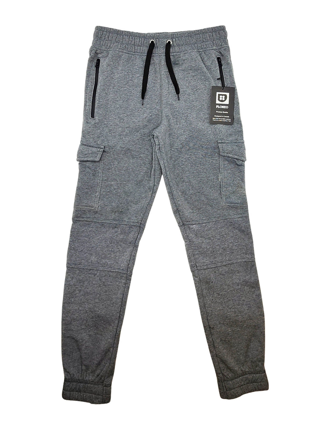 PLOREO MEN'S CARGO FLEECE JOGGERS (CHARCOAL)