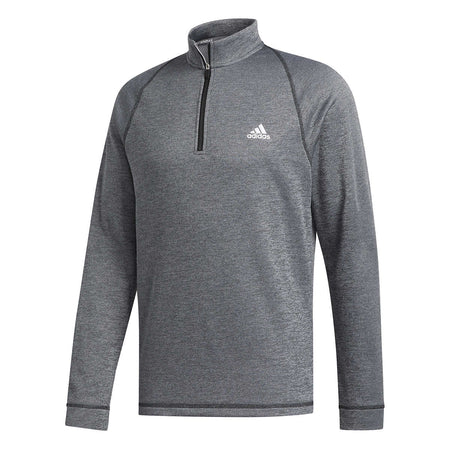 ADIDAS MEN'S ¼ ZIP LONG SLEEVE SHIRT (CHARCOAL BLACK)