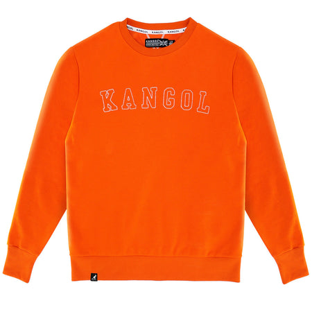 KANGOL EMBROIDERED STICHED CREWNECK SWEATER (ORANGE)