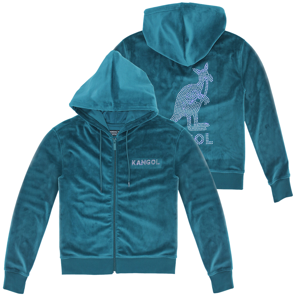 KANGOL WOMEN'S VELOUR CRYSTAL TRACKSET (SPRUCE)