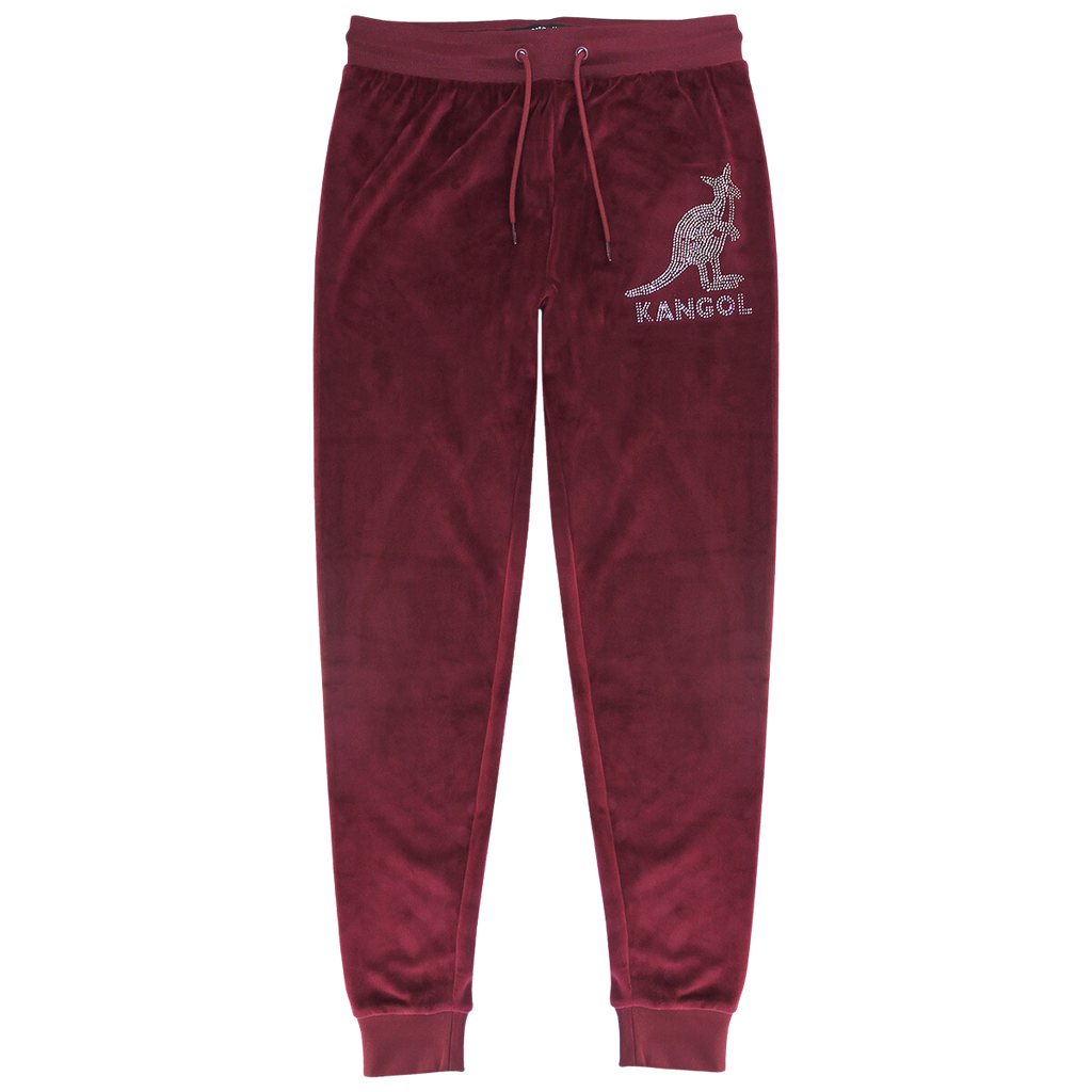 KANGOL WOMEN'S VELOUR CRYSTAL TRACKSET (MAROON)