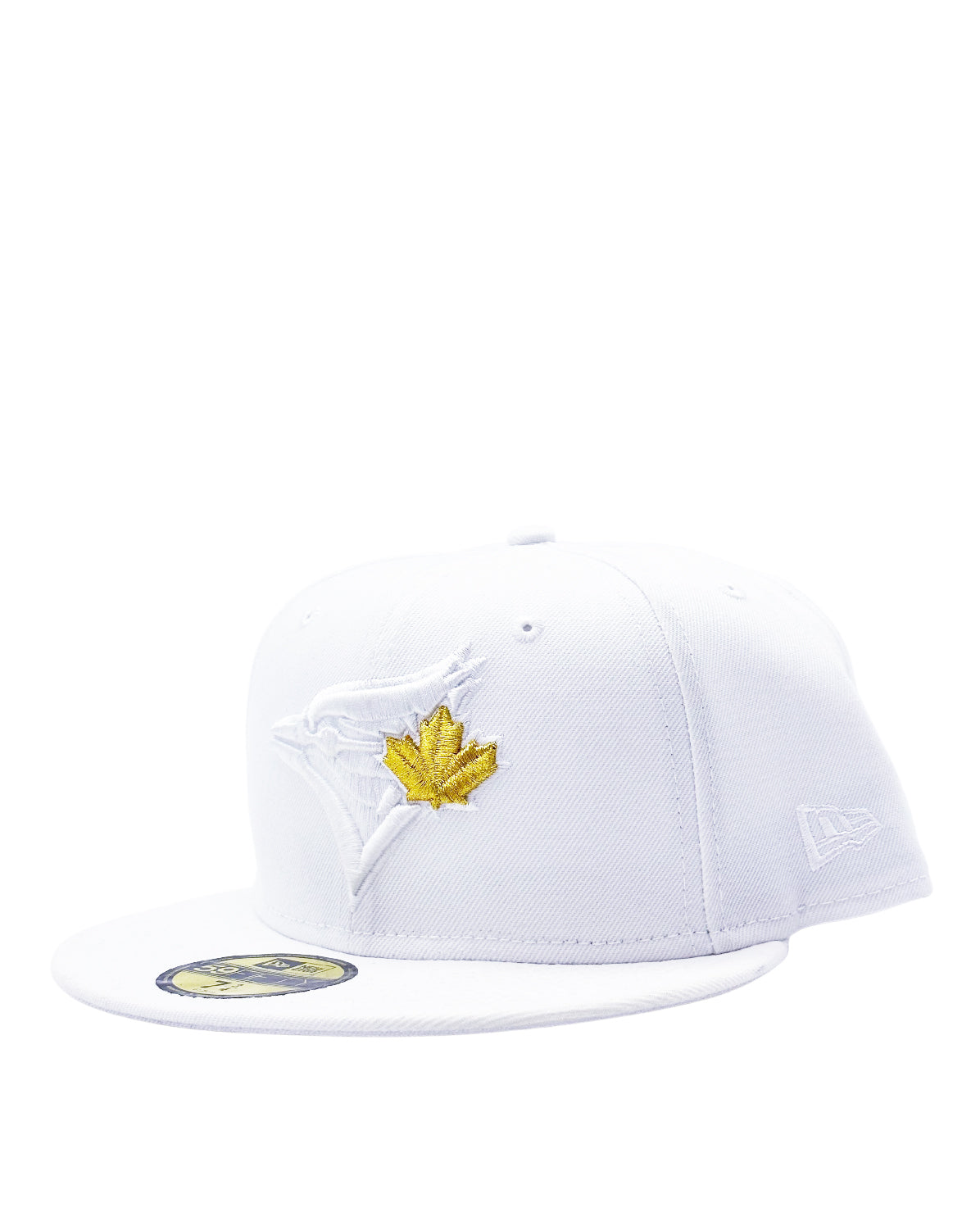 59FIFTY NEW ERA TORONTO BLUE JAYS GOLD LEAF LOGO WHITE FITTED HAT