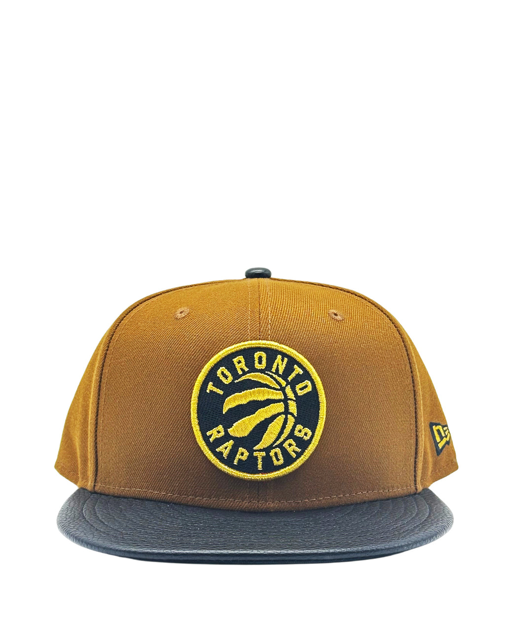 NEW ERA 9FIFTY TORONTO RAPTORS PEANUT/BLACK LEATHER SNAPBACK HAT