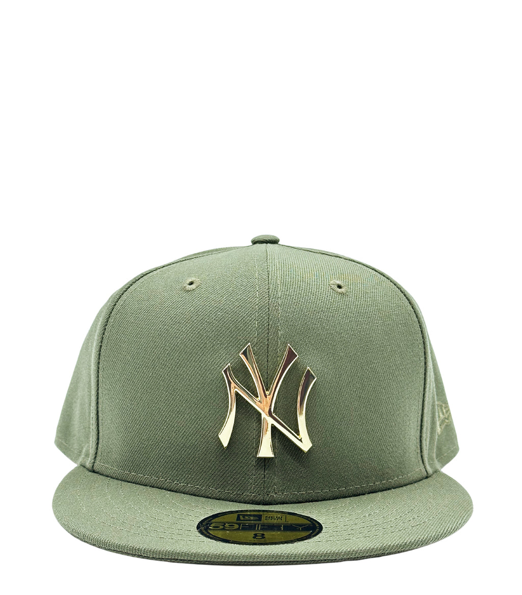 NEW ERA 59FIFTY NEW YORK YANKEES OLIVE/GOLD METAL BADGE FITTED HAT