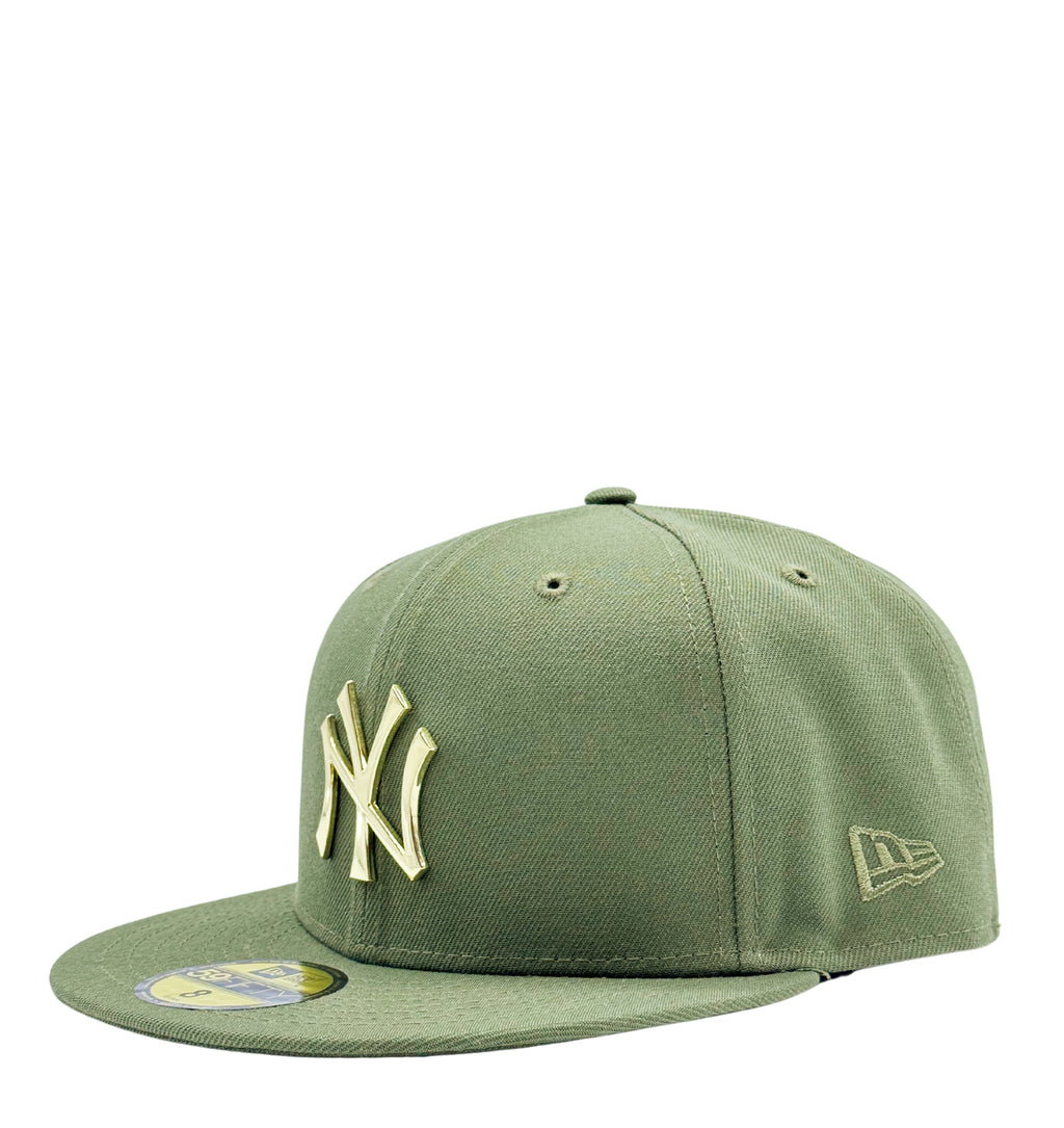 NEW ERA 59FIFTY NEW YORK YANKEES OLIVE/GOLD METAL BADGE FITTED HAT