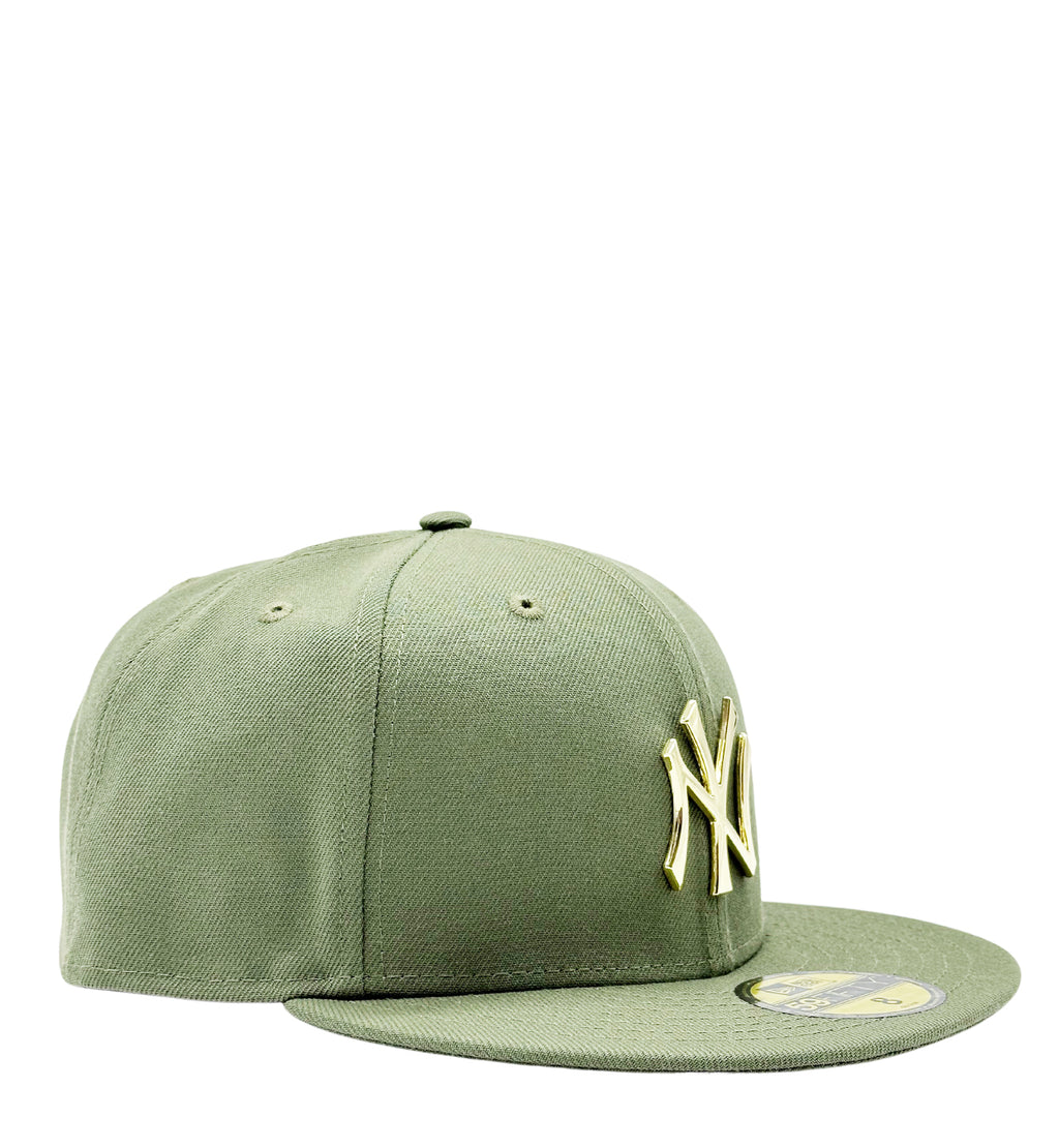 NEW ERA 59FIFTY NEW YORK YANKEES OLIVE/GOLD METAL BADGE FITTED HAT