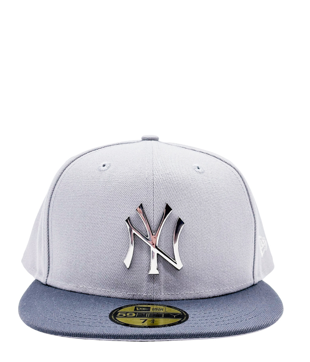 NEW ERA 59FIFTY NEW YORK YANKEES GREY/SILVER METAL BADGE FITTED HAT