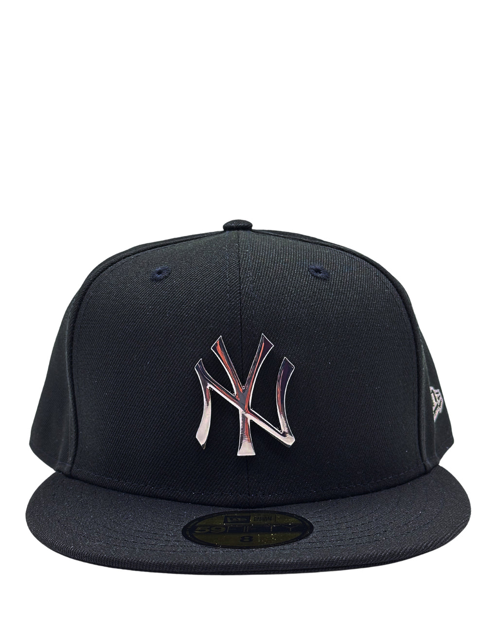 NEW ERA 59FIFTY NEW YORK YANKEES BLACK/SILVER METAL BADGE FITTED HAT