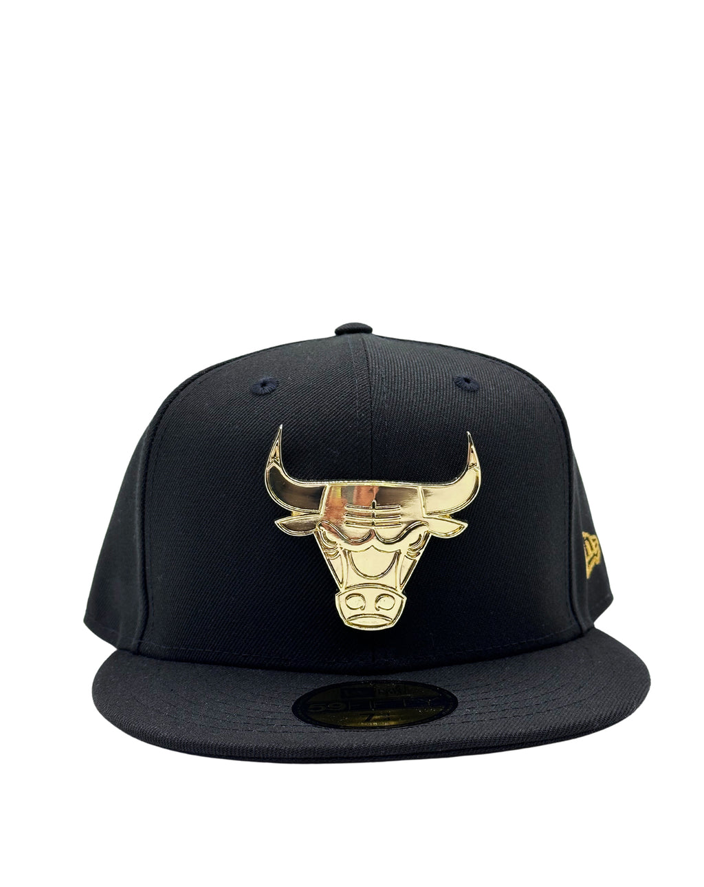 MEN'S NEW ERA 59FIFTY CHICAGO BULLS BLACK/GOLD METAL BADGE FITTED HAT