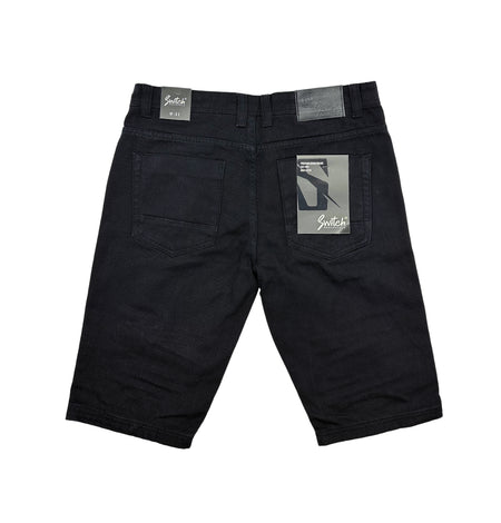 SWITCH MEN'S RIPPED DENIM SHORTS (JET BLACK)