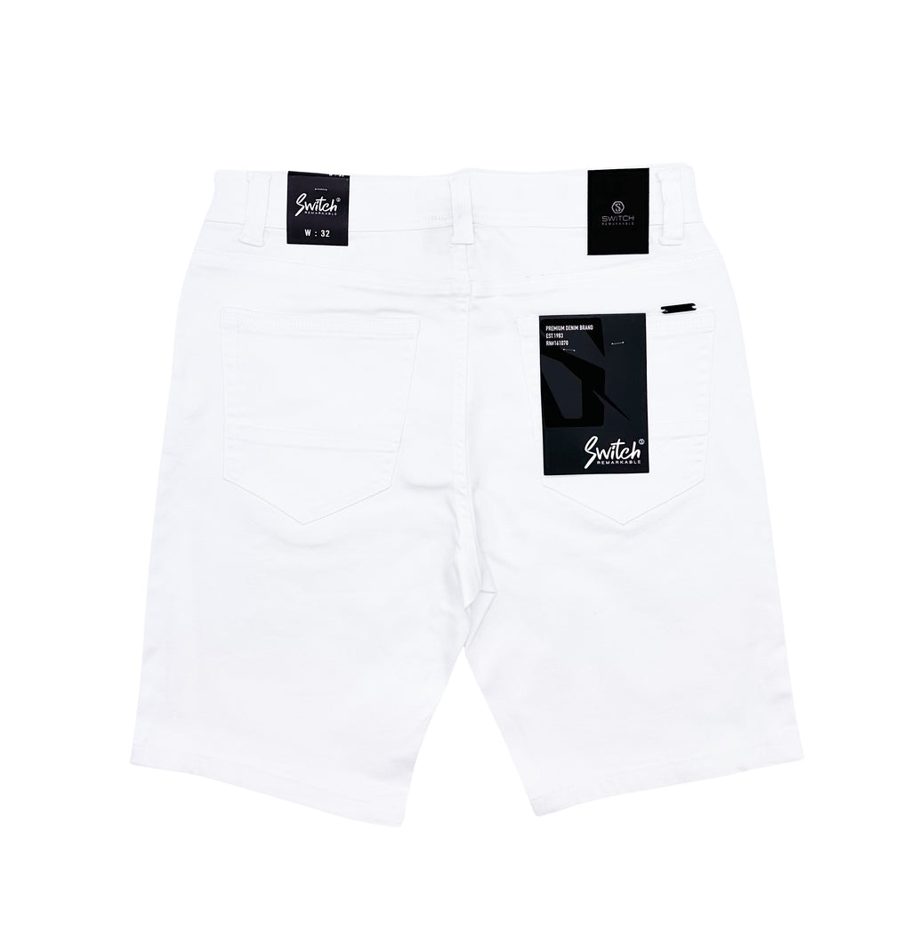 SWITCH MEN'S STRETCH TWILL SHORTS (WHITE)